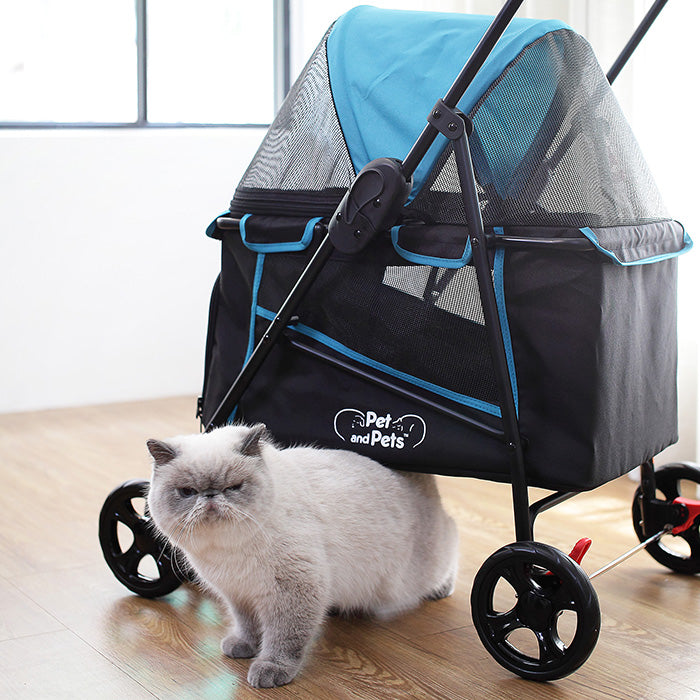 Pet and Pets ペットアンドペッツ シンプリシティ 猫 犬 ペットカート 4輪 折りたたみ 耐荷重16kg ト バギー