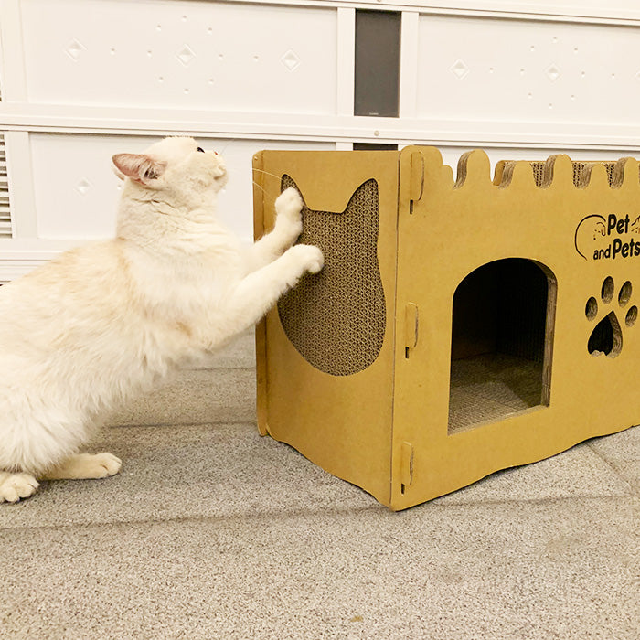 バンガロー キャットハウス キャットタワー ペットハウス 爪とぎハウス ベッドハウス 段ボールハウス つめとぎ ダンボール 高圧縮紙 おもちゃ 猫のおもちゃ 猫の爪とぎ ベッド ねこ ネコ 猫 小動物 Bungalow