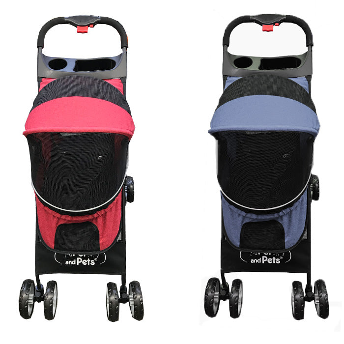 Pet and Pets ペットアンドペッツ   Pebble ペブル ペットカート 4輪 折りたたみ 収納カゴ付き 軽量 安全装置付き