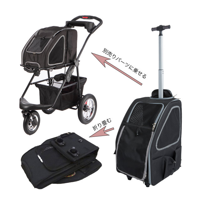 5-in-1 ペットキャリー ドッグ キャリーバッグ
