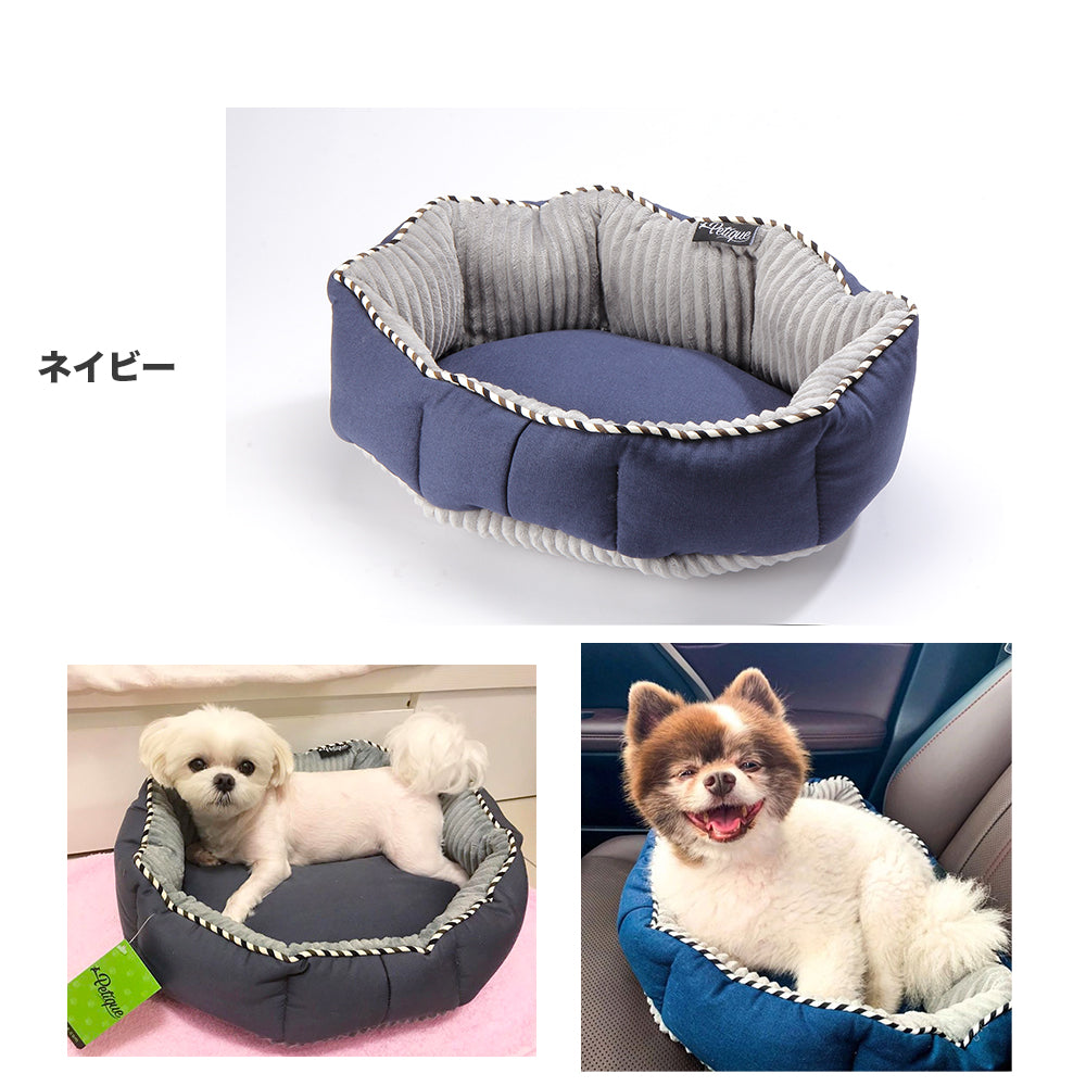 Petique ペティーク リバーシブルラウンドペットベッド 猫 小型犬 ふかふか ふわふわ あたたかい ペット用 ベッド リバーシブル ふわふわ Reversible Round Pet Bed
