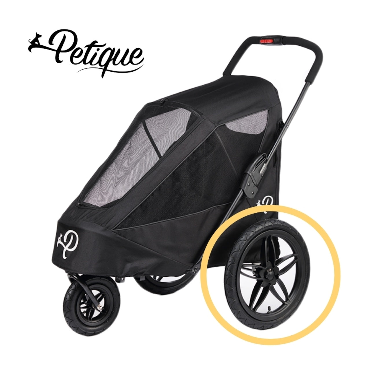 【純正パーツ】Petique Breeze Pet Jogger（ペティーク ブリーズ ペットジョガー）専用 後輪エアタイヤ（リアタイヤ単品）