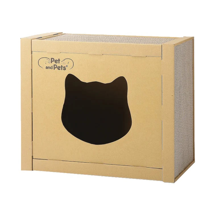 ザ ボックス キャットハウス ペットハウス 爪とぎハウス ベッドハウス 段ボールハウス キャットタワー つめとぎ 猫の爪とぎ ダンボール 高圧縮紙 おもちゃ ベッド ストレス解消 ねこ ネコ 猫 小動物 The Box