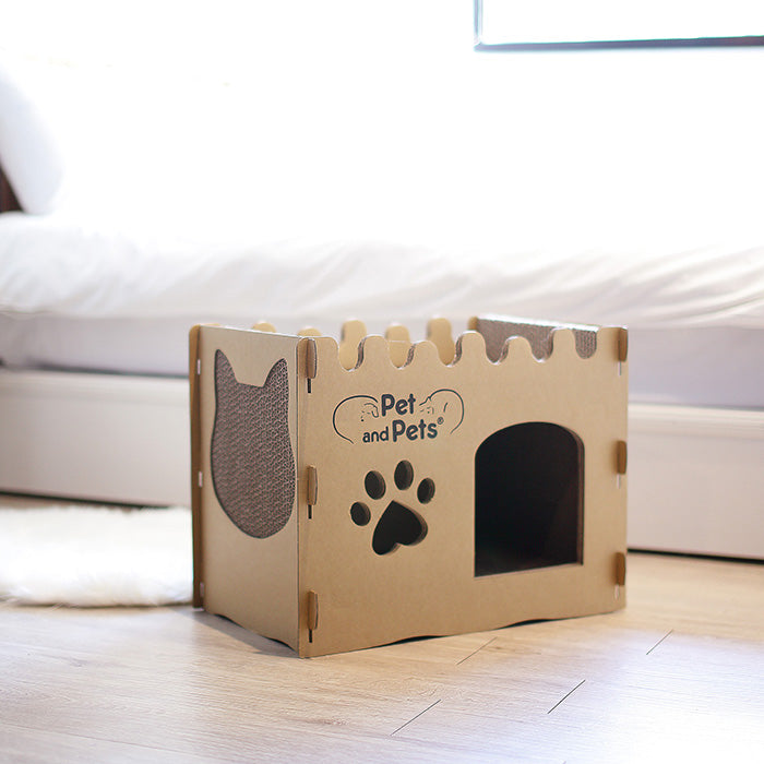 バンガロー キャットハウス キャットタワー ペットハウス 爪とぎハウス ベッドハウス 段ボールハウス つめとぎ ダンボール 高圧縮紙 おもちゃ 猫のおもちゃ 猫の爪とぎ ベッド ねこ ネコ 猫 小動物 Bungalow