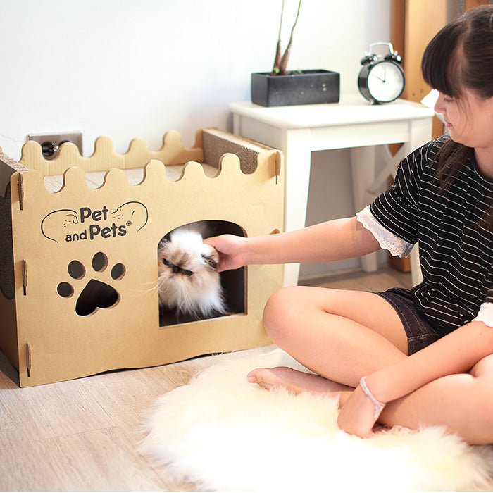 バンガロー キャットハウス キャットタワー ペットハウス 爪とぎハウス ベッドハウス 段ボールハウス つめとぎ ダンボール 高圧縮紙 おもちゃ 猫のおもちゃ 猫の爪とぎ ベッド ねこ ネコ 猫 小動物 Bungalow