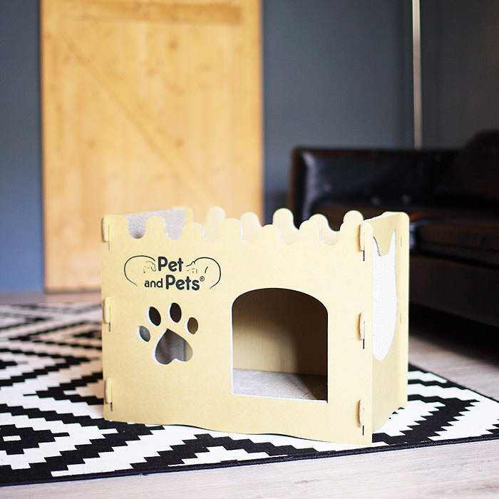 バンガロー キャットハウス キャットタワー ペットハウス 爪とぎハウス ベッドハウス 段ボールハウス つめとぎ ダンボール 高圧縮紙 おもちゃ 猫のおもちゃ 猫の爪とぎ ベッド ねこ ネコ 猫 小動物 Bungalow