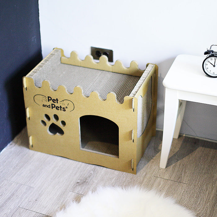 バンガロー キャットハウス キャットタワー ペットハウス 爪とぎハウス ベッドハウス 段ボールハウス つめとぎ ダンボール 高圧縮紙 おもちゃ 猫のおもちゃ 猫の爪とぎ ベッド ねこ ネコ 猫 小動物 Bungalow