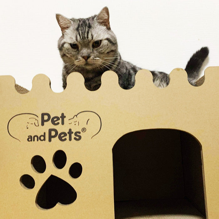 バンガロー キャットハウス キャットタワー ペットハウス 爪とぎハウス ベッドハウス 段ボールハウス つめとぎ ダンボール 高圧縮紙 おもちゃ 猫のおもちゃ 猫の爪とぎ ベッド ねこ ネコ 猫 小動物 Bungalow