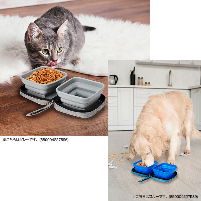 Petique ペティーク ポルタボウル 携帯用 フードボウル 餌入れ 水入れ 折りたたみ 持ち運び コンパクト 700ml 大容量 水分補給 水 食器 水飲み 給水器 シリコンボウル 旅行 お出かけ 散歩 犬 猫 小動物 Portabowl