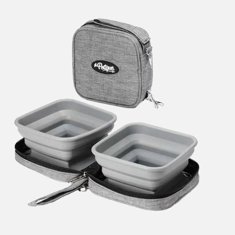 Petique ペティーク ポルタボウル 携帯用 フードボウル 餌入れ 水入れ 折りたたみ 持ち運び コンパクト 700ml 大容量 水分補給 水 食器 水飲み 給水器 シリコンボウル 旅行 お出かけ 散歩 犬 猫 小動物 Portabowl