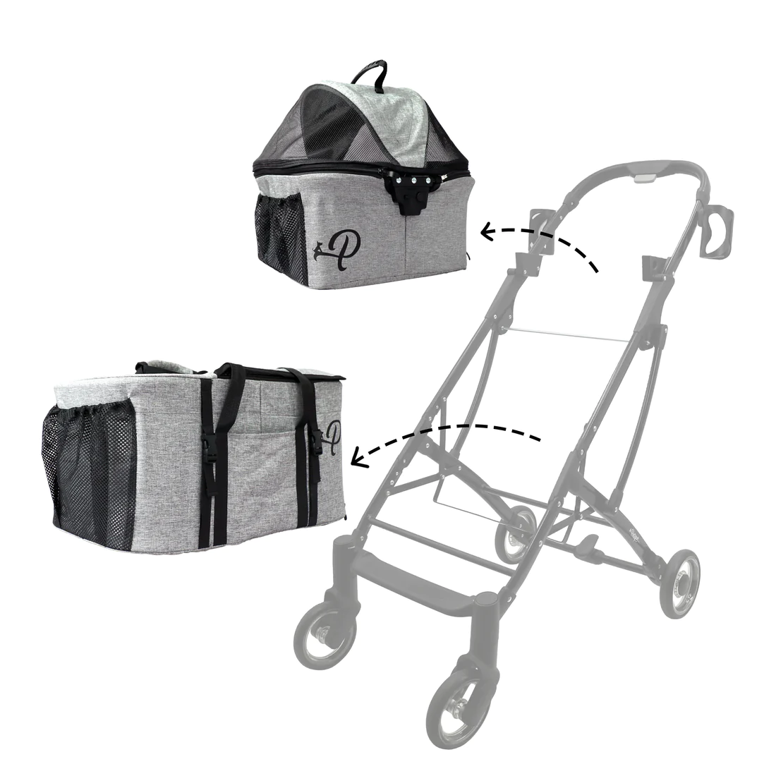 デラックスダブルデッカー ペットカート ペットバギー ペットキャリー ペットジョガー 4輪 いぬ ねこ 小動物 多頭飼い 散歩 お出かけ お買い物 旅行 deluxe double decker