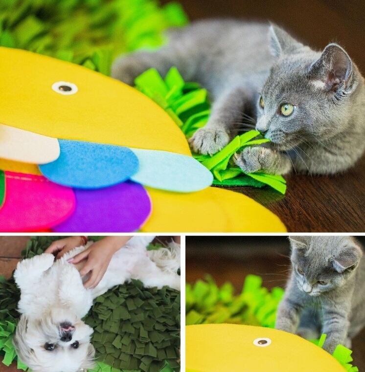 Petique ノーズワークマット スナッフルマット パズルパッド 知育玩具 知育トイ おもちゃ ゲーム 訓練 運動 ストレス解消 子犬 成犬 老犬 小型犬 中型犬 大型犬 犬 猫 Snuffle Mat