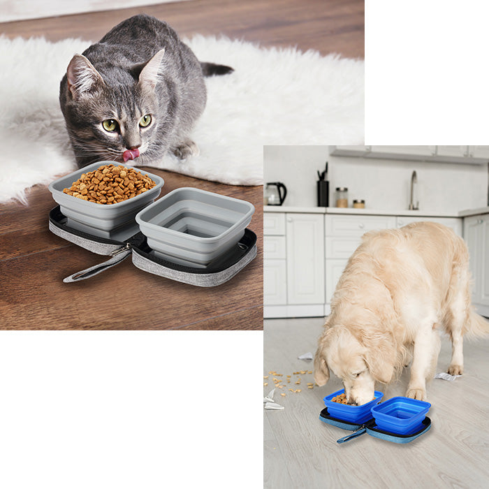 Petique ペティーク ポルタボウル 携帯用 フードボウル 餌入れ 水入れ 折りたたみ 持ち運び コンパクト 700ml 大容量 水分補給 水 食器 水飲み 給水器 シリコンボウル 旅行 お出かけ 散歩 犬 猫 小動物 Portabowl