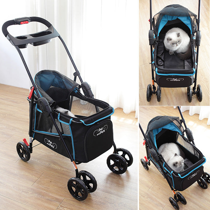 Pet and Pets ペットアンドペッツ シンプリシティ 猫 犬 ペットカート 4輪 折りたたみ 耐荷重16kg ト バギー