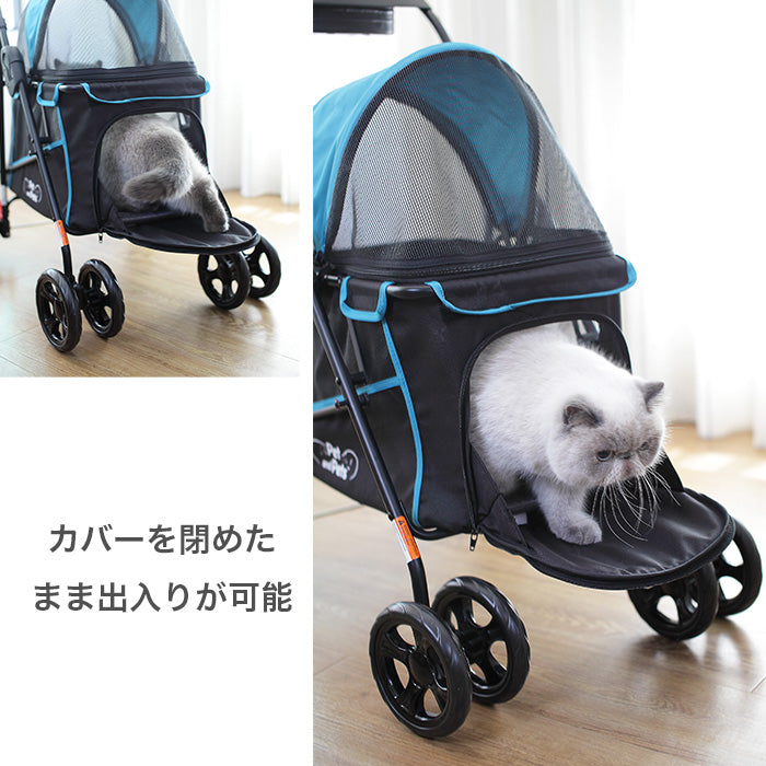 Pet and Pets ペットアンドペッツ シンプリシティ 猫 犬 ペットカート 4輪 折りたたみ 耐荷重16kg ト バギー