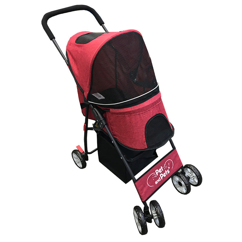 Pet and Pets ペットアンドペッツ   Pebble ペブル ペットカート 4輪 折りたたみ 収納カゴ付き 軽量 安全装置付き