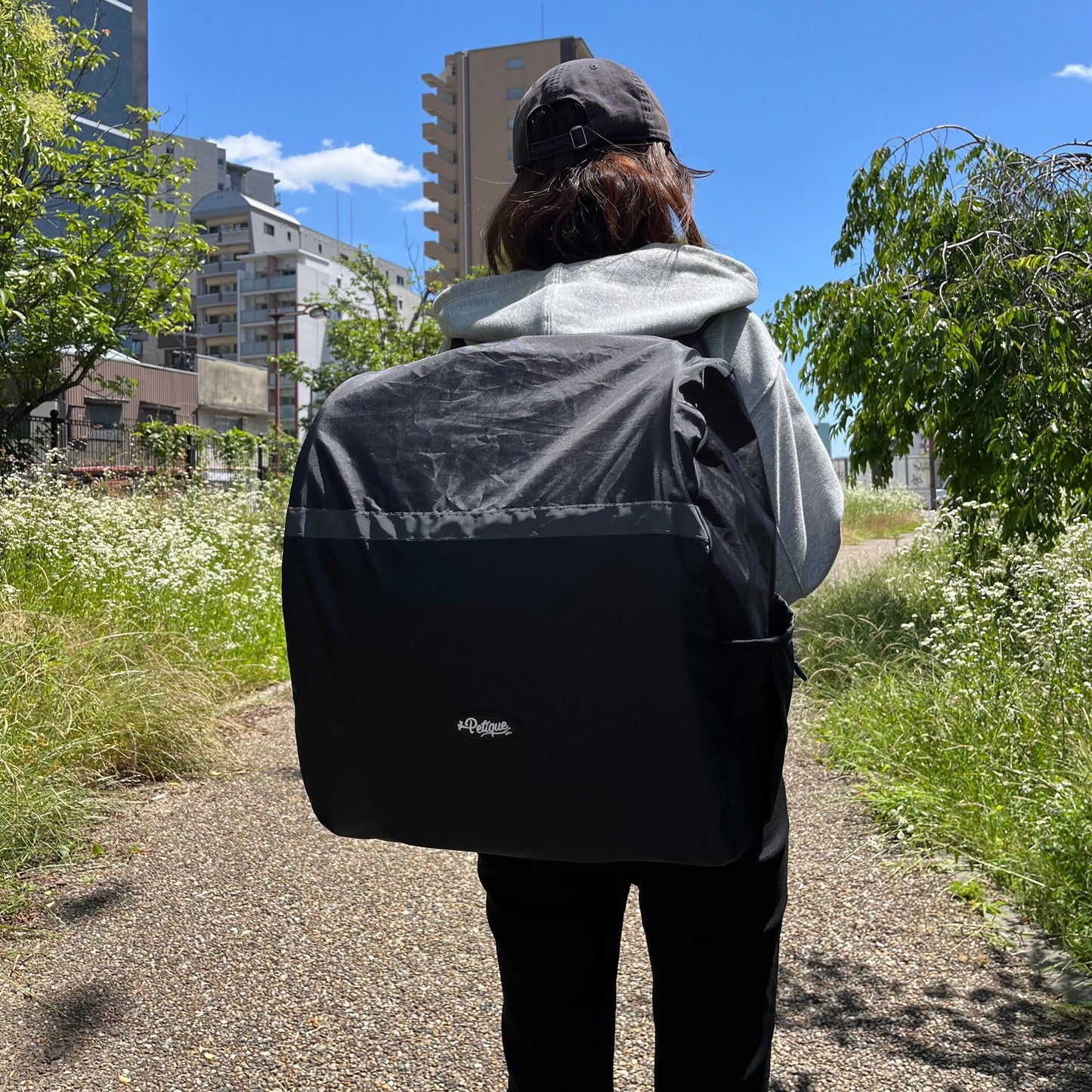 Petique ペティーク バックパッカー専用 レインカバー 防雨 防風 防寒 雨よけ 風よけ お散歩 お出かけ 旅行 通院 介護 犬 猫 小動物 米ブランド