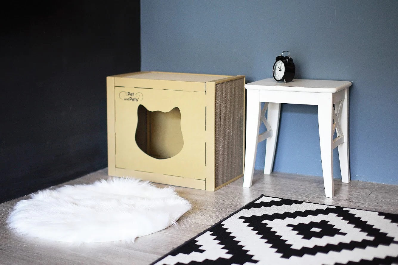 ザ ボックス キャットハウス ペットハウス 爪とぎハウス ベッドハウス 段ボールハウス キャットタワー つめとぎ 猫の爪とぎ ダンボール 高圧縮紙 おもちゃ ベッド ストレス解消 ねこ ネコ 猫 小動物 The Box
