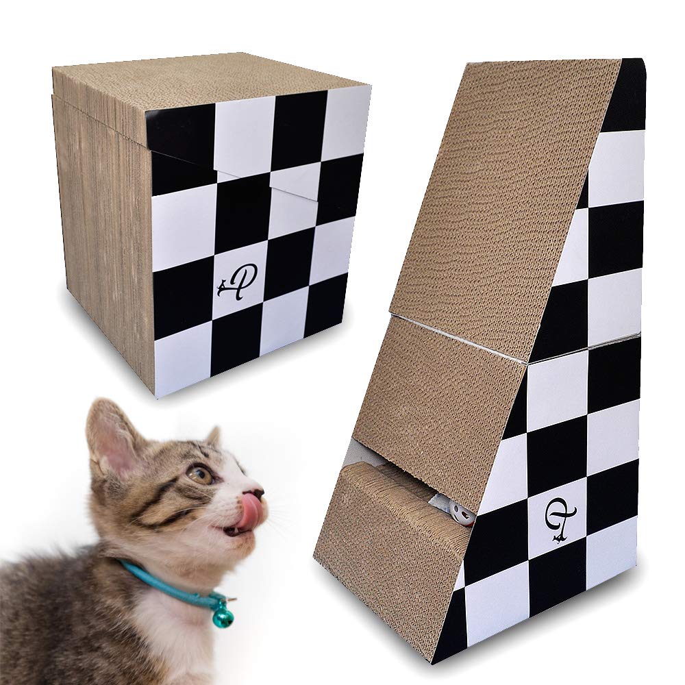 ランプ 猫用 爪とぎ 2WAY ダンボール おもちゃ 運動不足 ストレス解消 キューブ 三角形 高圧縮紙 多頭飼い 猫用品 猫のおもちゃ ねこ ネコ 猫 小型 中型 大型 子猫 老猫 シニア 小動物 RAMP