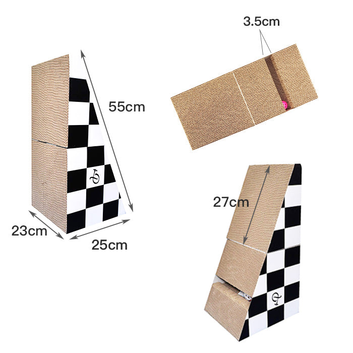 ランプ 猫用 爪とぎ 2WAY ダンボール おもちゃ 運動不足 ストレス解消 キューブ 三角形 高圧縮紙 多頭飼い 猫用品 猫のおもちゃ ねこ ネコ 猫 小型 中型 大型 子猫 老猫 シニア 小動物 RAMP